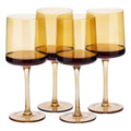 Navaris Amber Tinted Wine Glasses Set of 4 – 13.5oz Colored Stemmed Glassware for Wine, Cocktails & Desserts