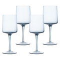 Navaris Blue Square Wine Glasses Set of 4 – 13.5oz Colored Stemmed Glassware for Wine, Cocktails, Beer & Desserts