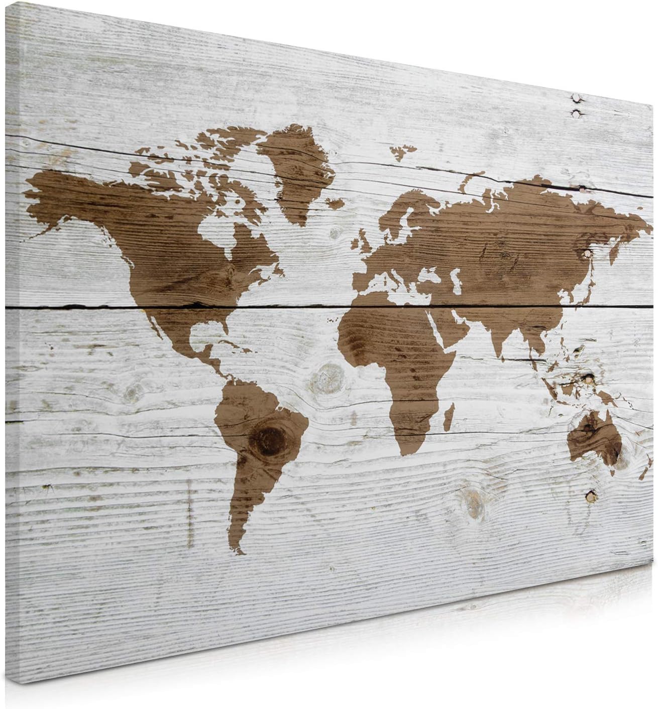 Navaris Magnetic Dry Erase Board with World Map Design - 24 x 36 Inch Decorative Whiteboard for Wall - Includes Marker & 5 Magnets