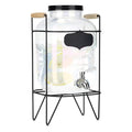 Navaris Drinks Dispenser with Tap & Stand – 5L Rainbow Glass Beverage Dispenser with Stainless Steel Tap & Metal Wire Stand