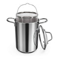 Navaris Stainless Steel Asparagus Pot – 4.1 QT Vegetable & Pasta Cooker with Removable Basket and Lid