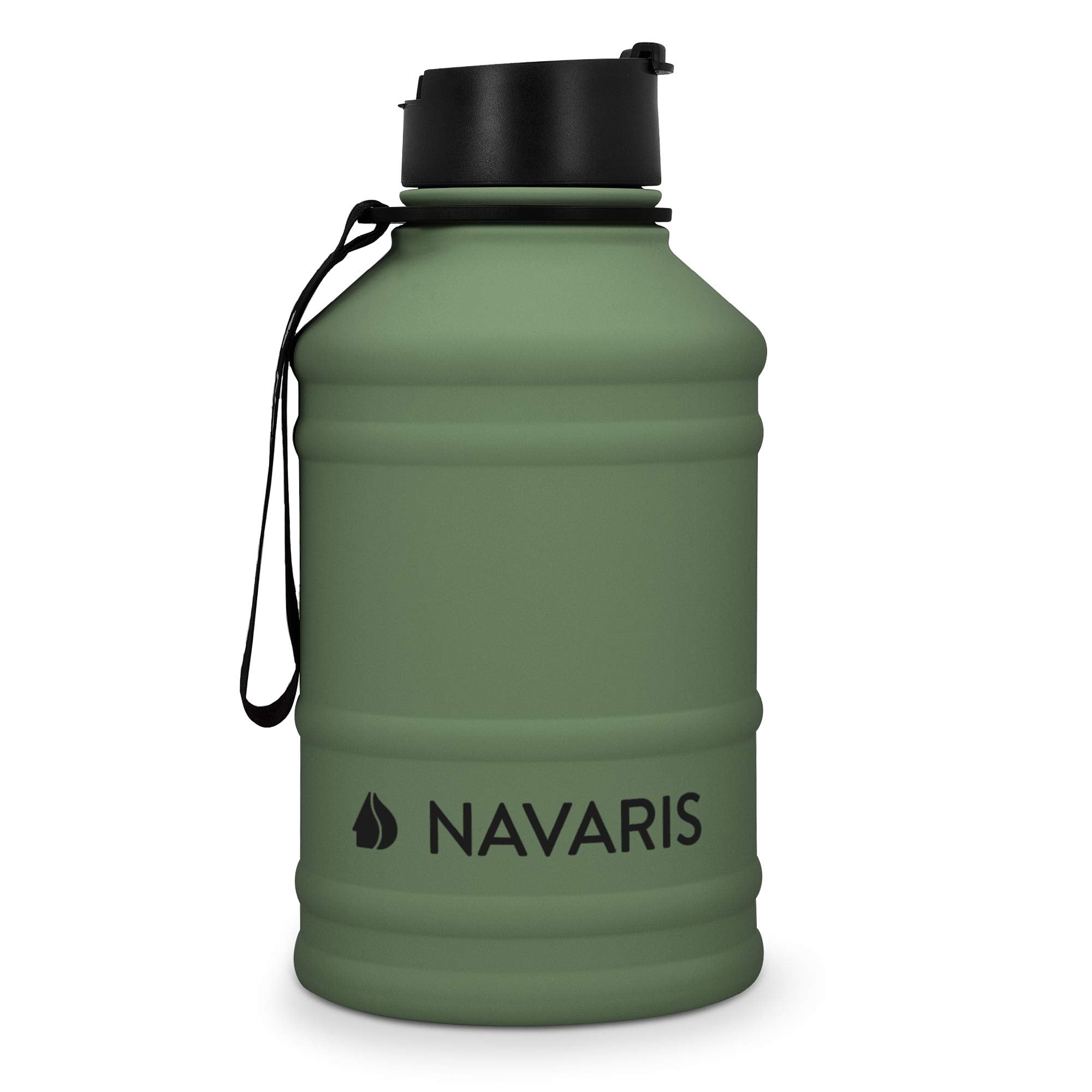 Navaris Stainless Steel Water Bottle 75oz (2.2L) – Large Single-Wall Metal Water Bottle for Sports, Gym, Camping & Outdoor Activities – Anthracite