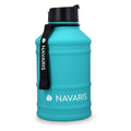 Navaris Stainless Steel Water Bottle 75oz (2.2L) – Large Single-Wall Metal Water Bottle for Sports, Gym, Camping & Outdoor Activities – Turquoise