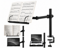 Navaris Wooden Book Stand with Clamp – Adjustable Reading Holder for Books, Music Sheets, Tablets & E-Readers, Black (34 x 45 x 55 cm)