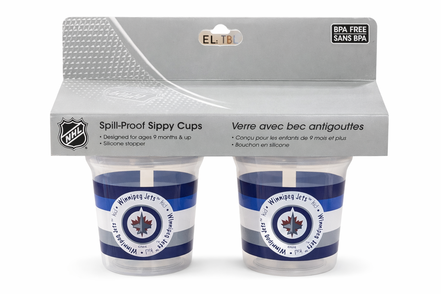 NHL Winnipeg Jets Kids Spill-Proof Sippy Cups – 2 Pack, BPA-Free, Silicone Spout, Toddler Training Cups (9+ Months)