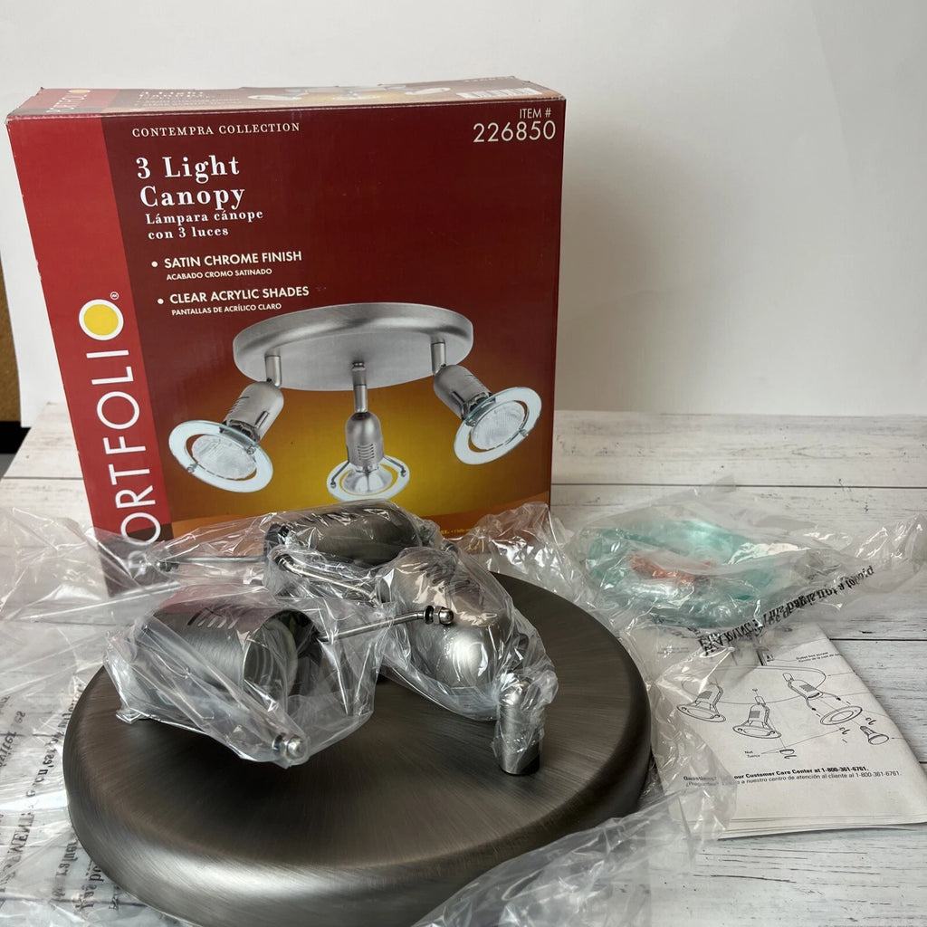 Portfolio 3-Light Flush Mount Ceiling Light – 3.94" Canopy