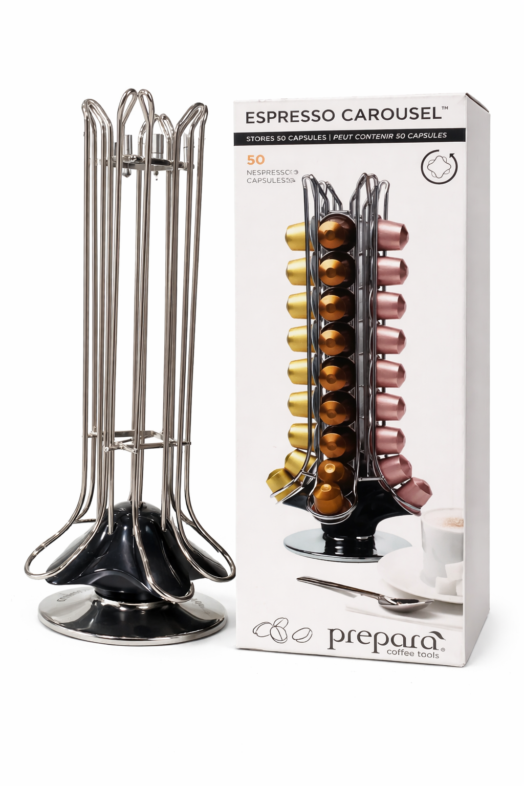 Prepara Espresso Carousel Capsule Holder – Stores 50 Nespresso Capsules