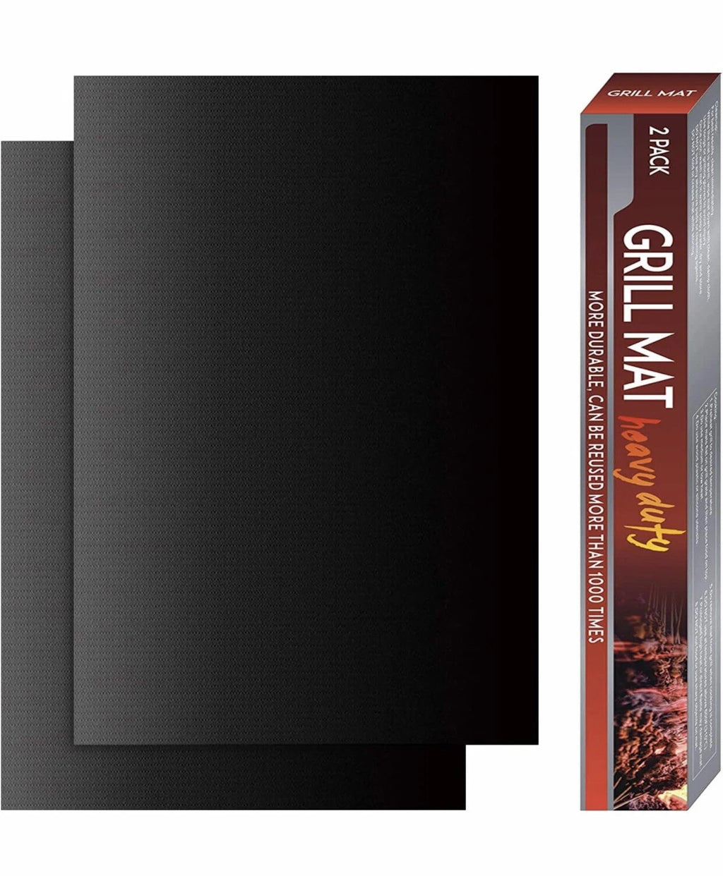 2-Pack Non-Stick BBQ Grill Mats – Heavy Duty Reusable Grill Sheets for Outdoor & Indoor Cooking