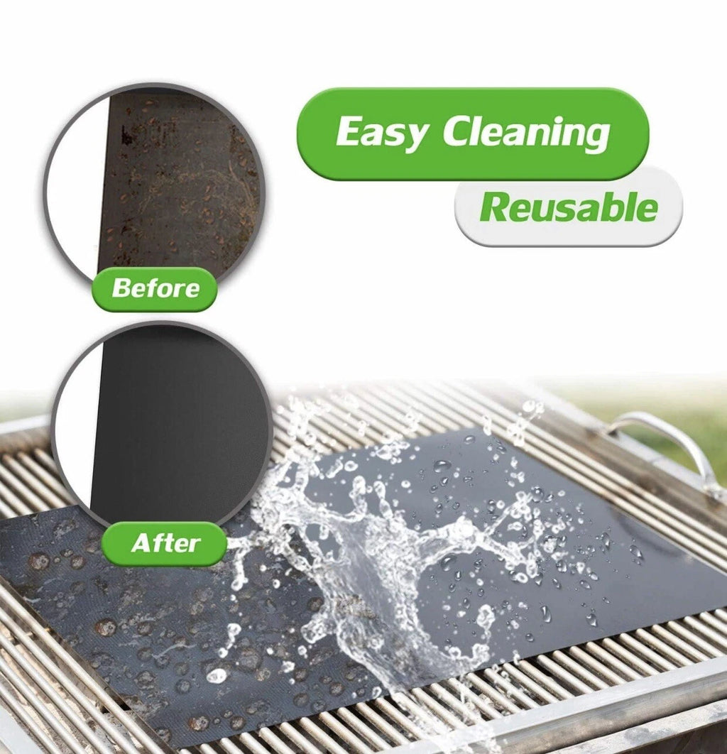 2-Pack Non-Stick BBQ Grill Mats – Heavy Duty Reusable Grill Sheets for Outdoor & Indoor Cooking