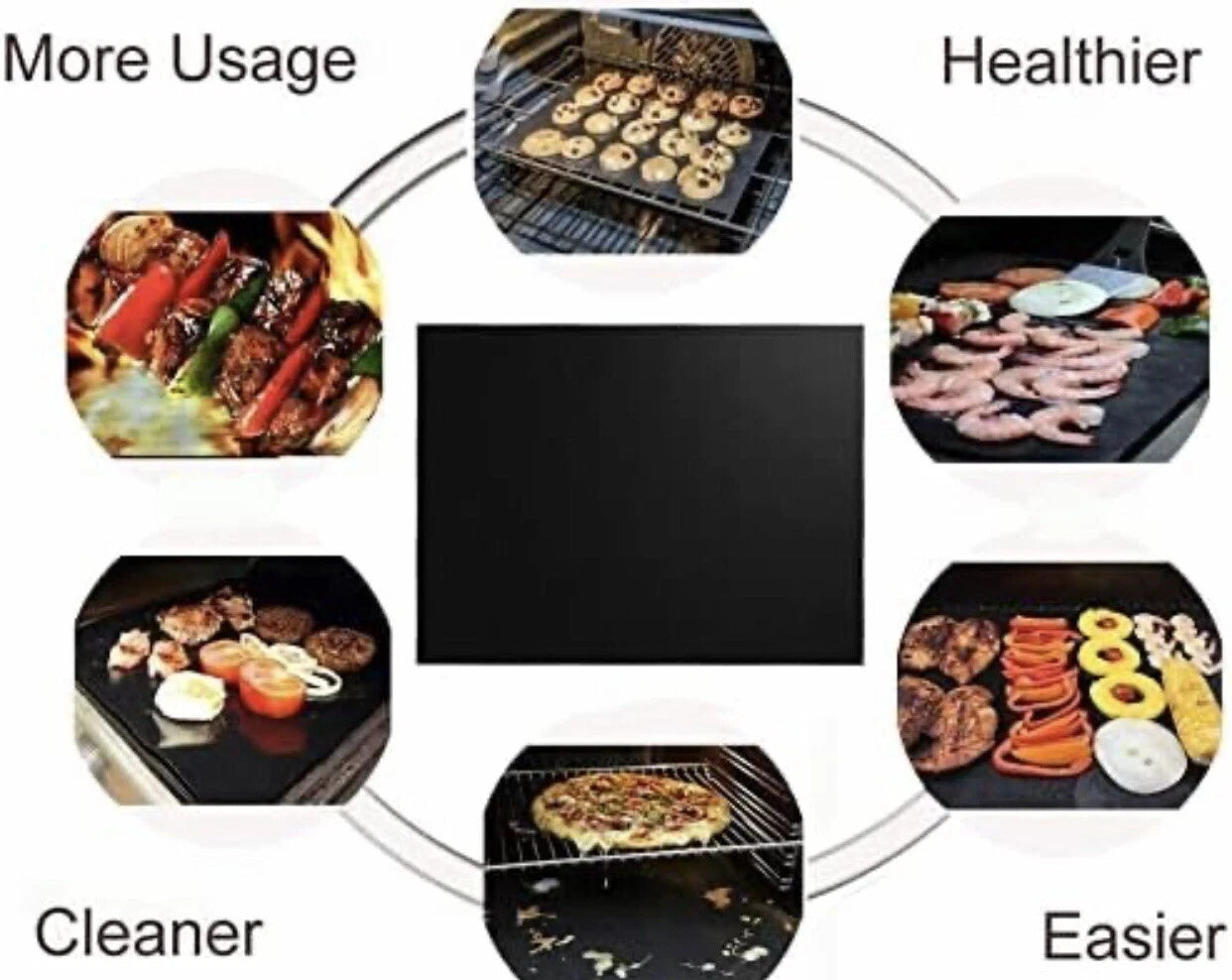 2-Pack Non-Stick BBQ Grill Mats – Heavy Duty Reusable Grill Sheets for Outdoor & Indoor Cooking