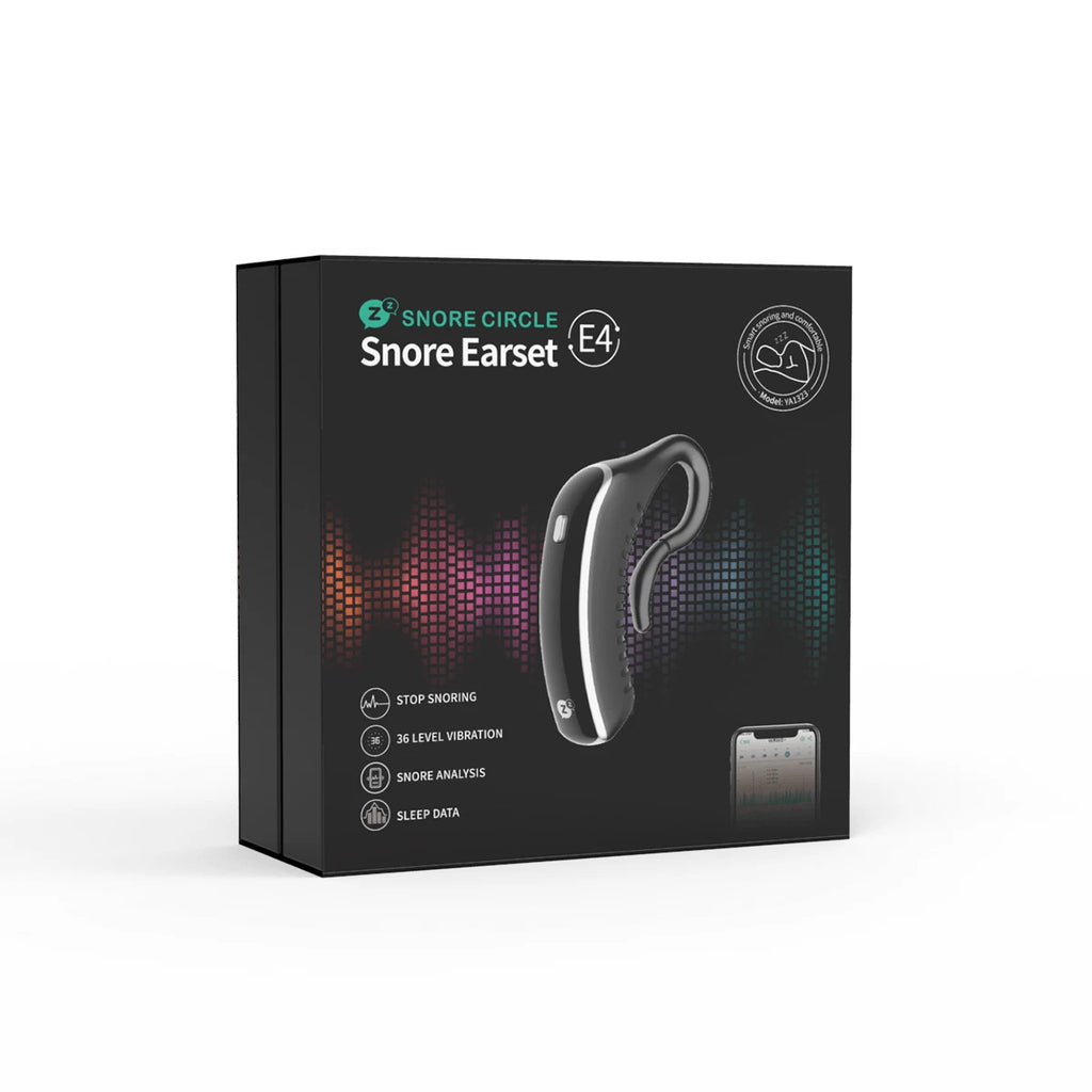 Snore Circle E4 Smart Snore Earset – Anti-Snoring Device with Vibration Technology & Sleep Tracking