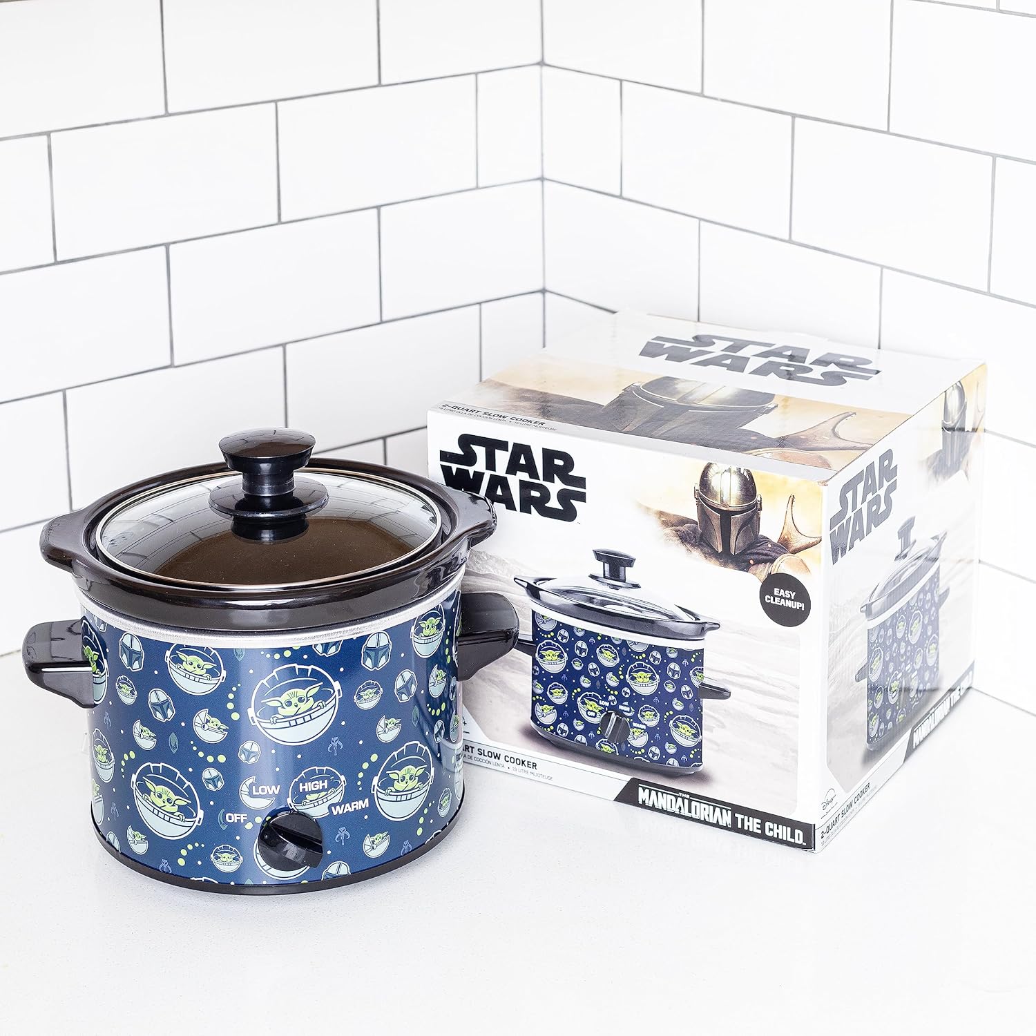 Star Wars The Mandalorian “The Child” 2-Quart Slow Cooker – Compact Crock Pot (Disney Licensed)