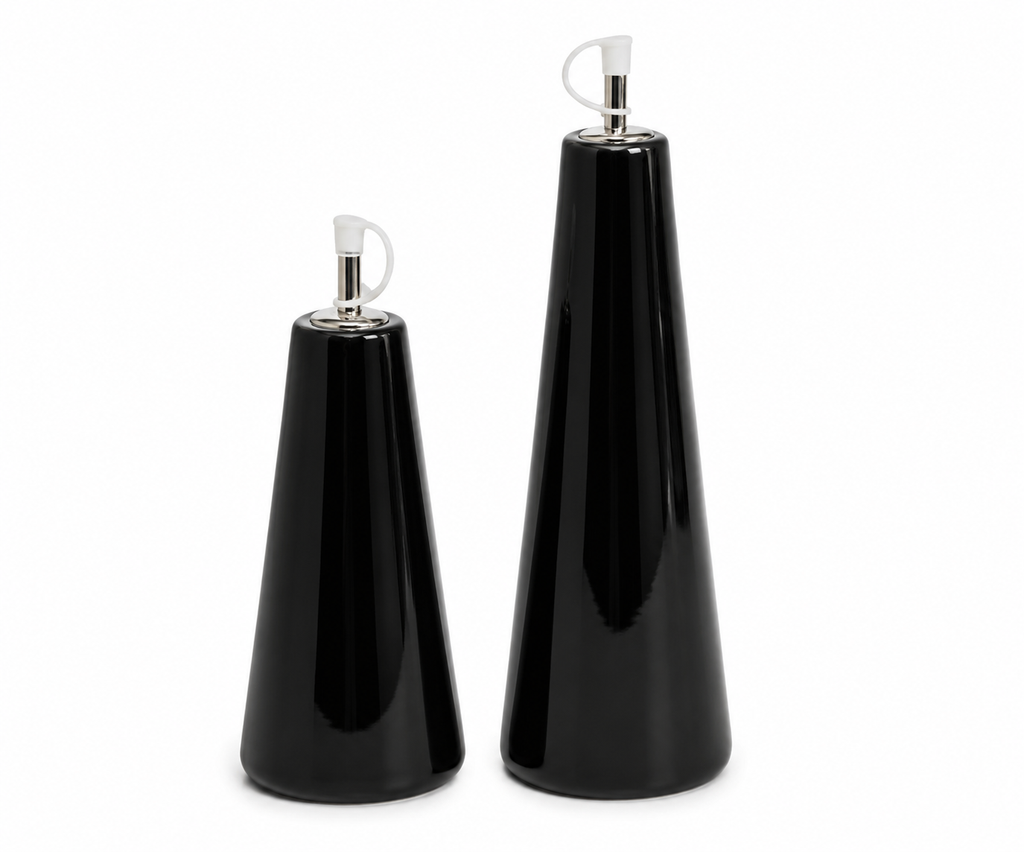 stylehunters-2-piece-ceramic-olive-oil-dispenser-bottle-set-with-funnel-black-560ml-300ml
