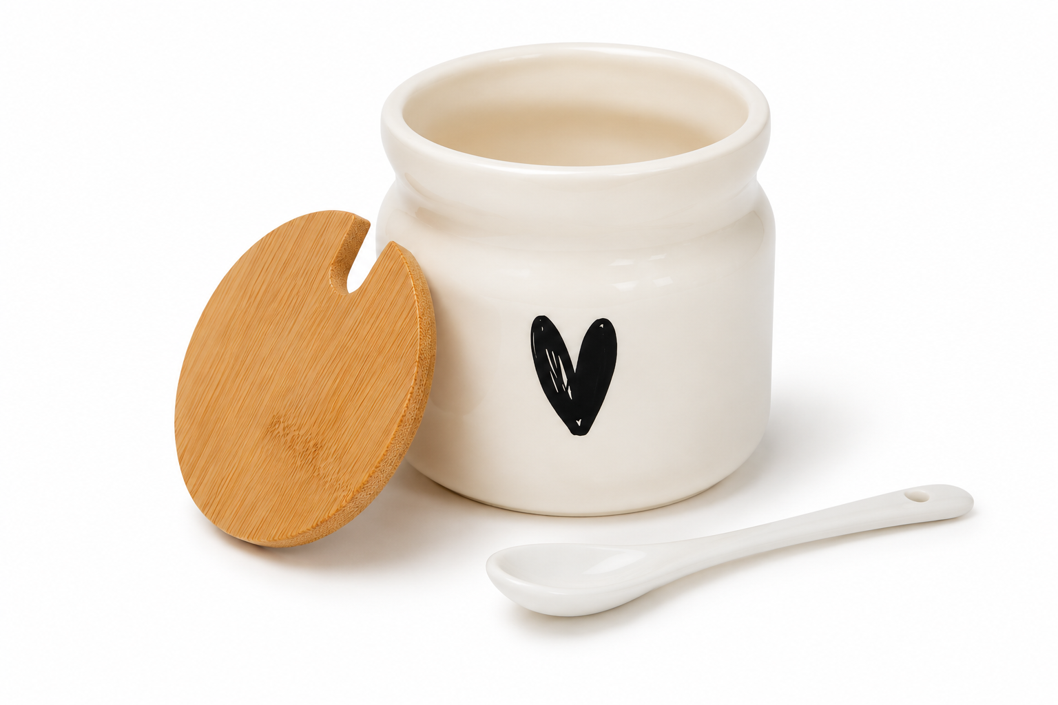 Stylehunters 3-Piece Ceramic Spice Jar Set with Wooden Base