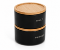 stylehunters-3-piece-stackable-ceramic-salt-pepper-jar-set-black