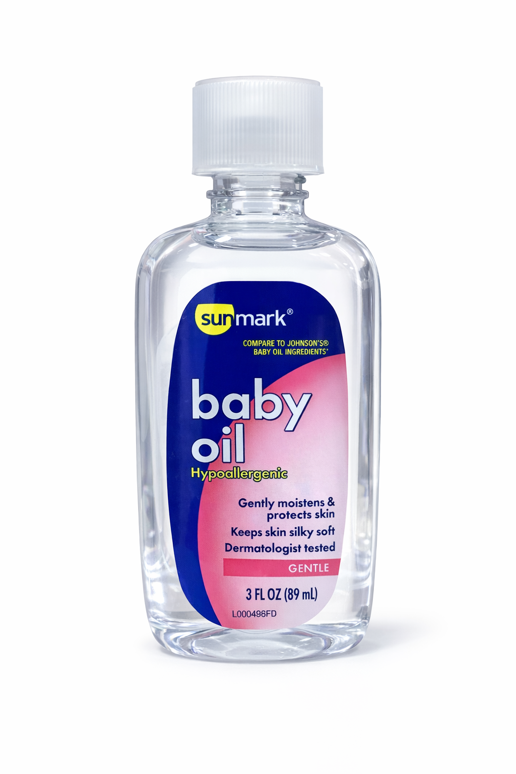 Sunmark Baby Oil Hypoallergenic – Gentle Moisturizing Oil for Soft Skin (3 FL OZ / 89 mL)