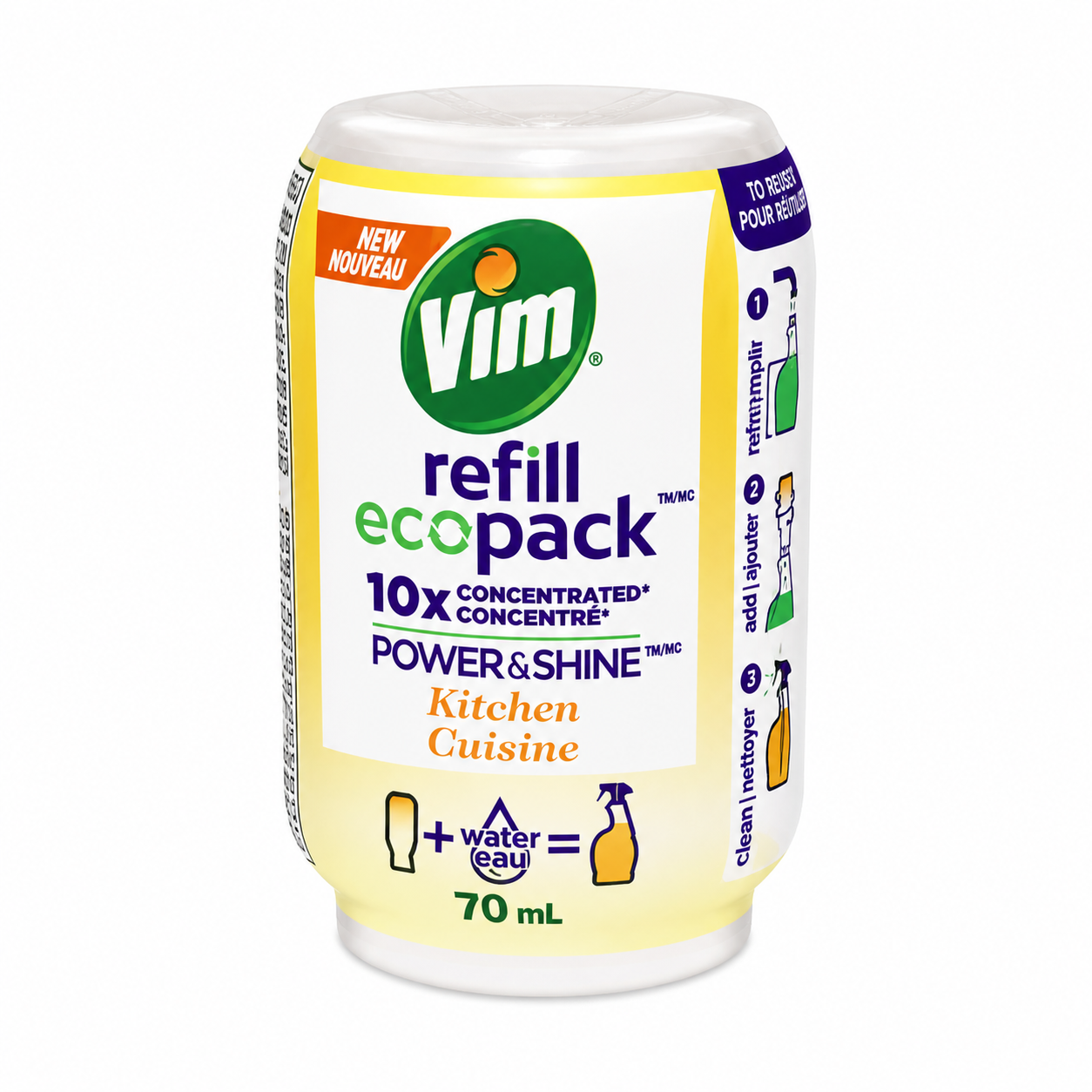 Vim Refill Eco Pack Kitchen Cleaner – 10X Concentrated Power & Shine (70 ml)