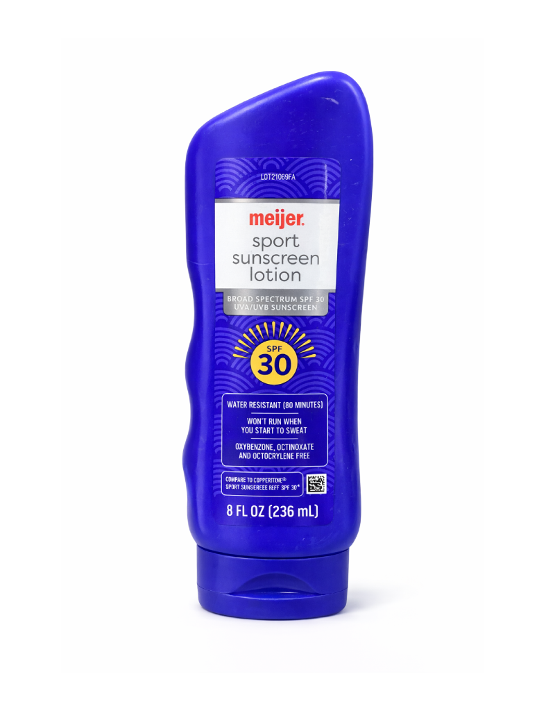 Meijer Sport Sunscreen Lotion SPF 30 – Broad Spectrum UVA/UVB Protection, Water Resistant (80 Minutes), 8 FL OZ (236 mL)
