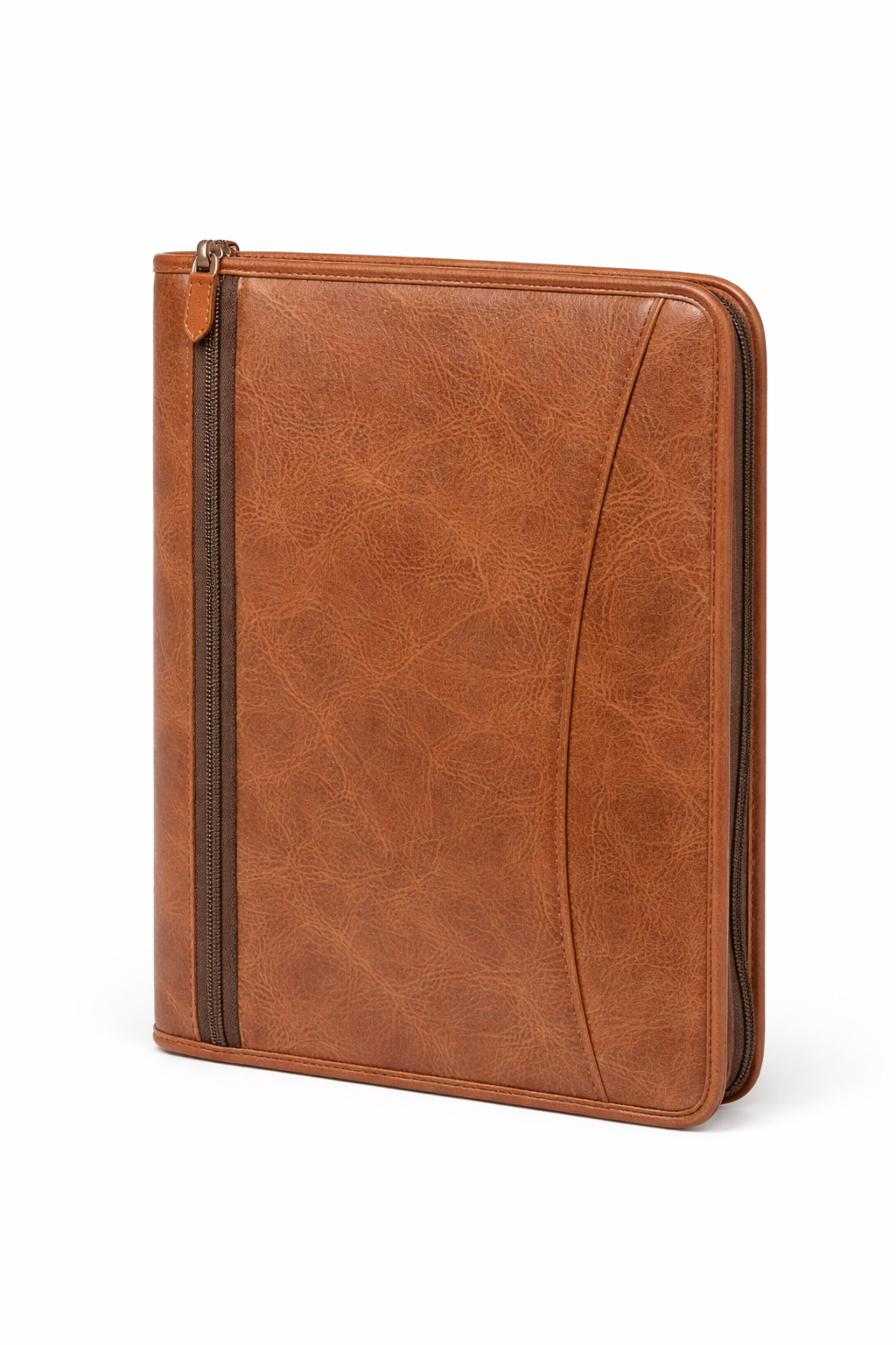 Zippered Leather Portfolio Organizer with Calculator & Notepad – Professional Business Padfolio